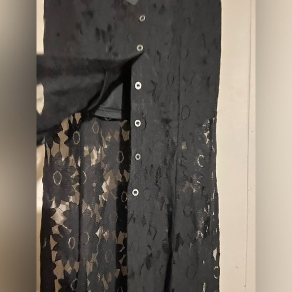 Long black lace skirt